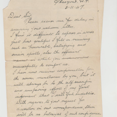 Letter from William Eaton